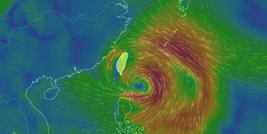23日風場預報顯示圖。圖/中央氣象局