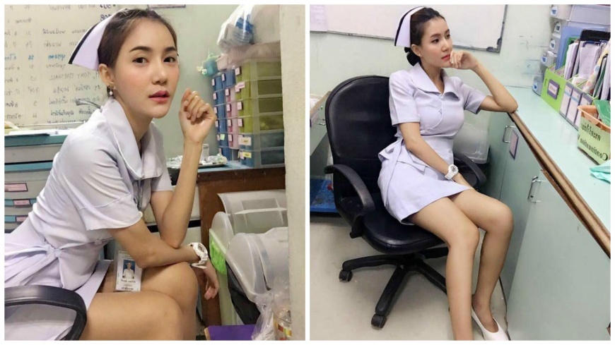 泰國這名正妹護理師，被保守派人士抨擊「每到讓人意淫」而被迫辭職。(圖／翻攝自臉書)