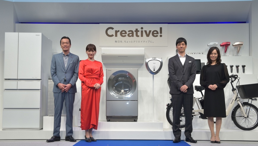 Panasonic代言人出席創業100周年盛會 左起遠藤 憲一、綾瀨 遙、西島 秀俊、奧貫 薰