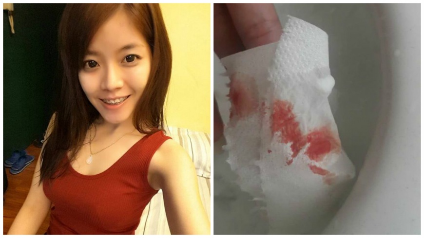 馬來西亞一名正妹分享自己上廁所後發現衛生紙沾血，竟問說：是不是處女膜破了？(圖／翻攝自臉書)