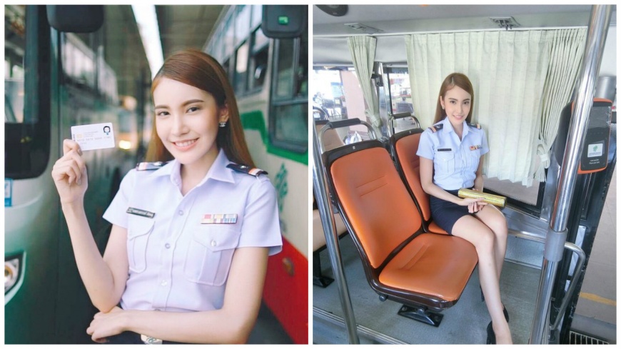 泰國一名網紅化身「一日售票員」，意外引發民眾熱烈討論。(圖／翻攝自臉書)