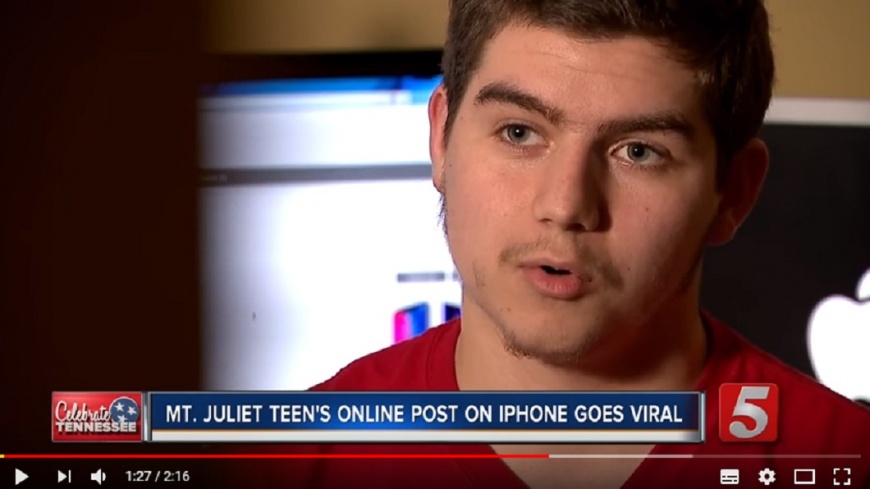 揭發蘋果手機變慢真相的是17歲高中生。圖／翻攝 Youtube，Channel 5 News