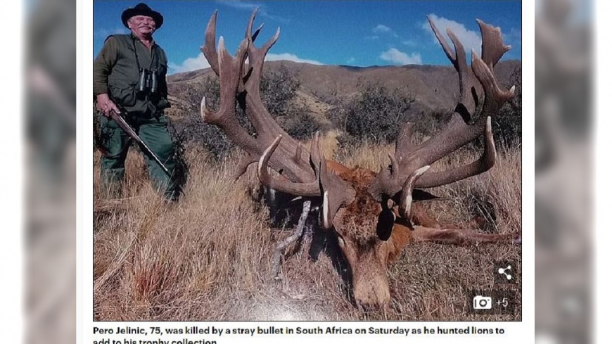 克羅埃西亞一名男子到南非打獵，意外被流彈打中身亡。(圖／翻攝自每日郵報) 衰！男獵殺完獅子　下一秒被流彈擊斃