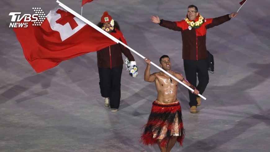 今年平昌冬奧Pita Taufatofua又再次成為鎂光燈焦點。圖/達志影像美聯社
