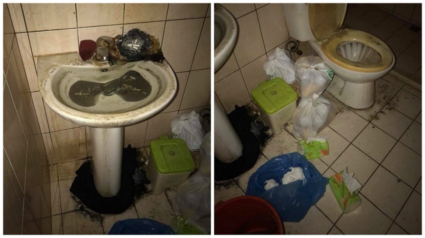 女網友分享母親的恐怖廁所照片，網友看到傻眼。(圖／翻攝自爆廢公社)