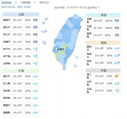 1030天氣2 - 1030天氣2.jpg 圖/翻攝自中央氣象局