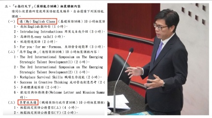 邁English?美邁?高市府內部學習課取名挨批拍「邁屁」