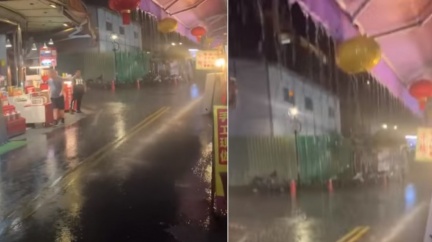 南投晚間降滂沱大雨! 「流進日月潭」居民嗨翻