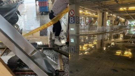 雨彈轟炸大台中！車站變「水上樂園」乘客傻眼