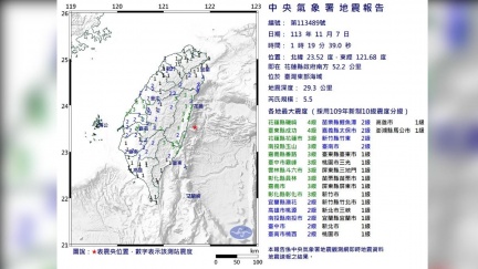 凌晨連3震！花蓮地震規模5.5　皆0403餘震