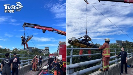 林口東林橋墜落意外！男子摔下10樓高山谷　命危搶救中