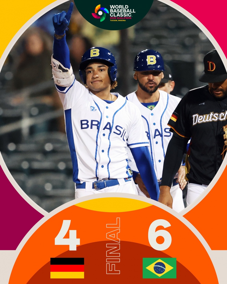 巴西以6比4擊敗德國、奪下最後1張經典賽正賽門票。（圖／翻攝自X@WBCBaseball）