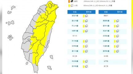 午後對流旺盛　全台16縣市大雨特報
