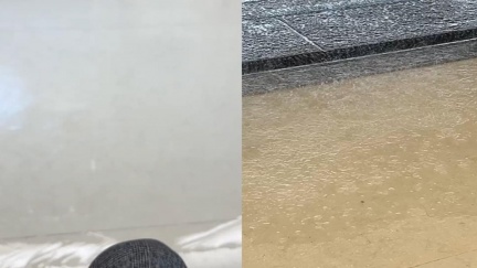 北捷淹水了！大雨狂炸北北基桃　淡水站車廂「又見小溪流」