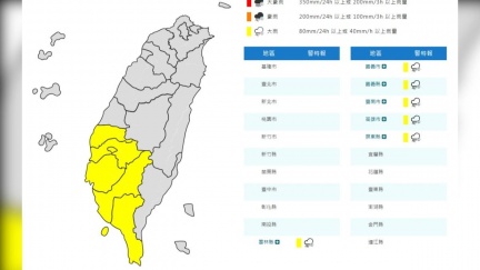 雨彈來襲　氣象署發大雨特報：西南六縣市留意致災雨勢