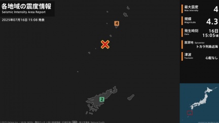 日本鹿兒島外海連2震「最大震度4」　已震近2100次
