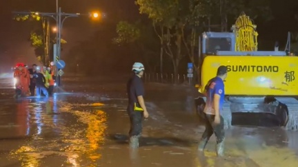 馬太鞍溪溢流台九線　泥水倒灌萬榮鄉明利村