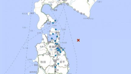 日本青森外海規模4.7地震！　北海道、岩手等多地有感