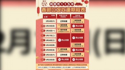 桃園春節垃圾大戰開打！小年夜加班狂收、初一到初三停擺