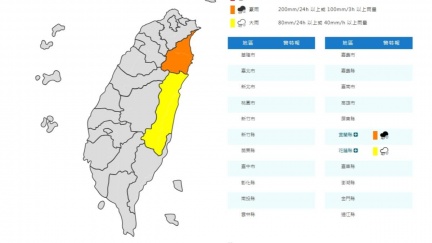 水氣多！花蓮豪雨特報　氣象署：山區注意落石坍方
