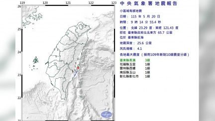3分鐘內連2震！09:14台東近海地震規模4.1
