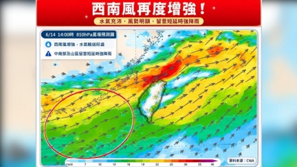 西南風狂灌水氣！專家示警大氣瘋狂釋放　全台雨彈開炸