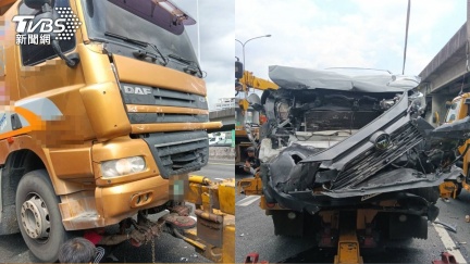 國一五股段6連撞　轎車遭包夾近全毀慘況曝