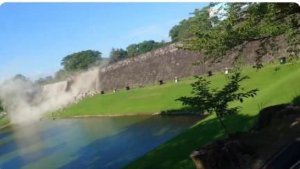 熊本7.1強震　熊本城石牆疑倒塌畫面曝
