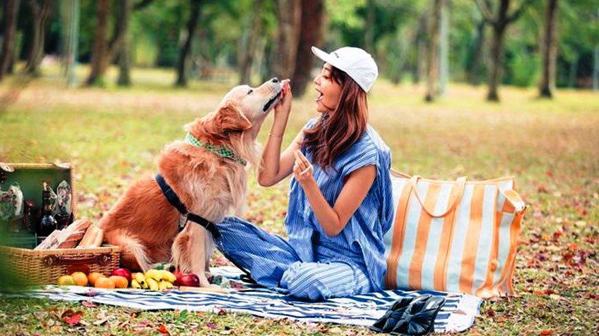 王心恬最想推薦與愛犬穿搭的，就是這套野餐look。