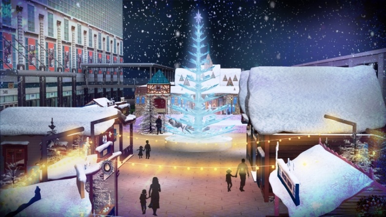 圖為冰晶魔法聖誕樹，冰晶般的半透明葉片搭配上璀璨燈光秀，營造浪漫佳節氛圍。(圖由台灣華特迪士尼提供).jpg