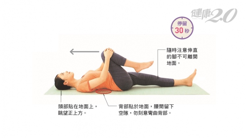 護膝練屁股更有效！躺著做30秒「臀部伸展操」 健康自在走到老