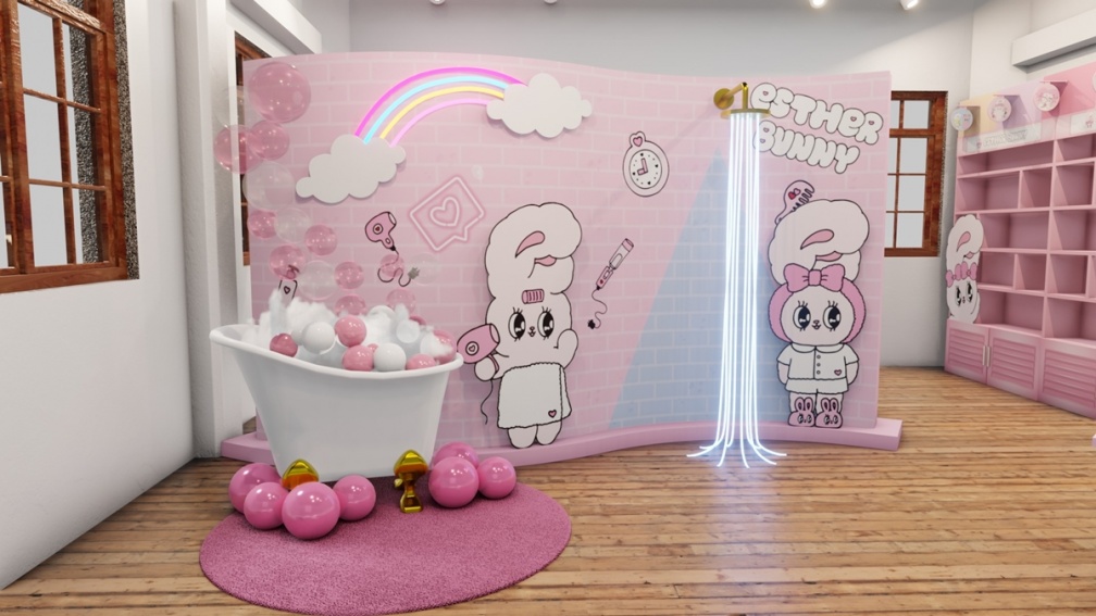 韓國最粉嫩兔兔登台！「Esther Bunny艾絲樂小兔限定店」1.8公尺巨型公仔先打卡