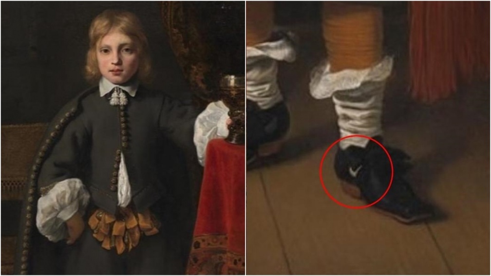 400年前古畫「驚見Nike球鞋」！Nike創立僅59年，網友笑：男童是時尚先鋒