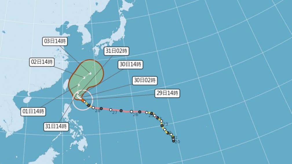 瑪娃來了！氣象局今晚20:30發布海上颱風警報，１圖看本週降雨分布