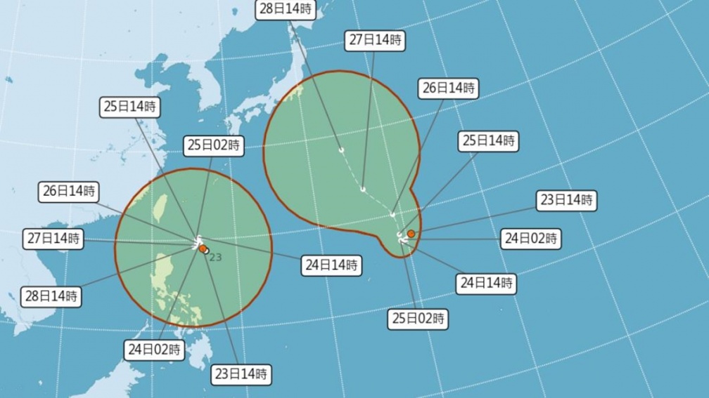 準颱風「蘇拉」下週逼近台灣！路徑怪異呈倒Ｖ，未來３天是關鍵