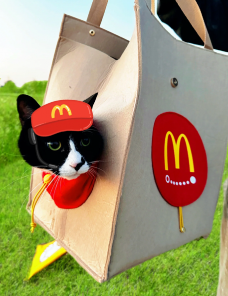 貓奴暴動！麥當勞推出限量「袋袋貓窩」，還有超貼心洞洞探頭、貓抓板設計