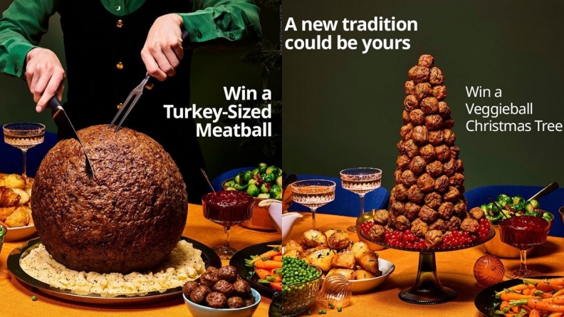 IKEA聖誕節推「巨無霸肉丸」超浮誇！4.5公斤可30人分食，還有「蔬菜丸聖誕樹」