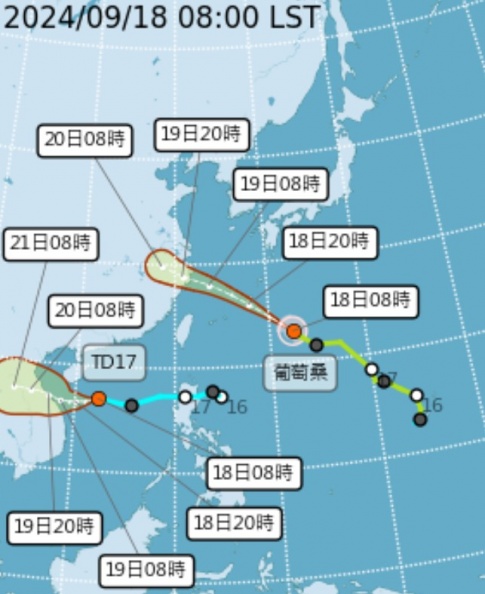 「蘇力」颱風最快今生成！「葡萄桑」最新路徑曝，全台連炸４天雨