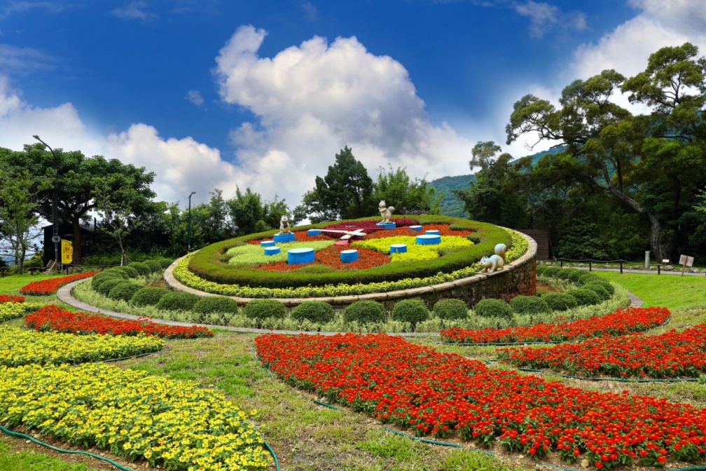 陽明山花鐘位於陽明公園裡面。（圖片來源：shutterstock達志影像）