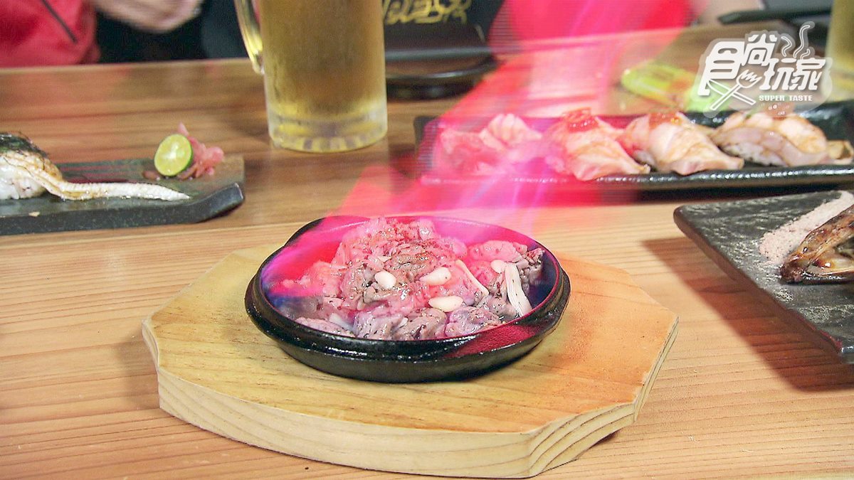 基隆CP值爆表居酒屋 看牛肉火焰秀吃超大SIZE握壽司 