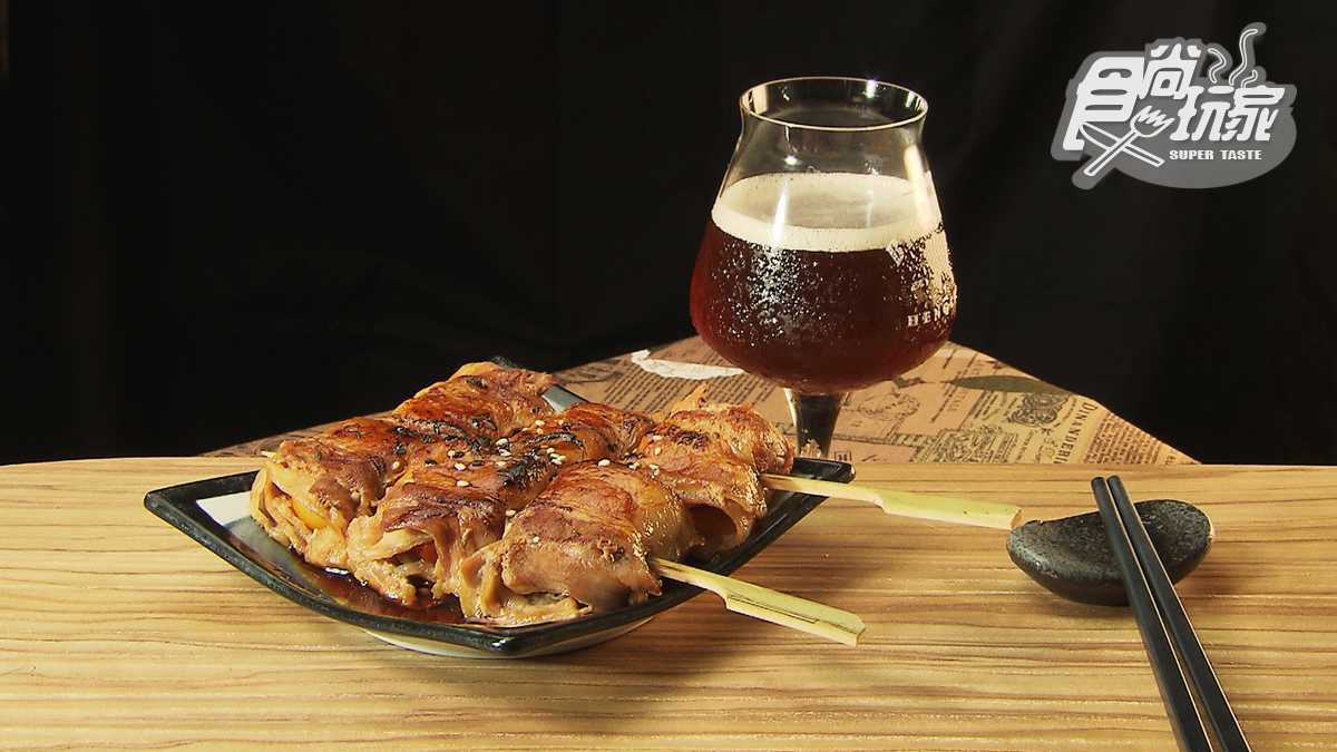 用鐵板「煎」的串燒新奇又好吃 還有整面啤酒牆任你挑！