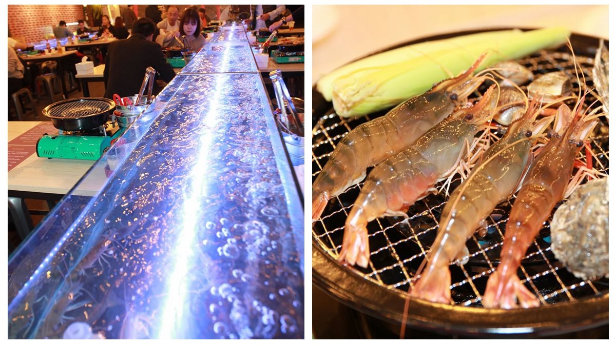 【新開店】泰國「流水蝦吃到飽」搬到台中 　「18米玻璃水道」好浮誇