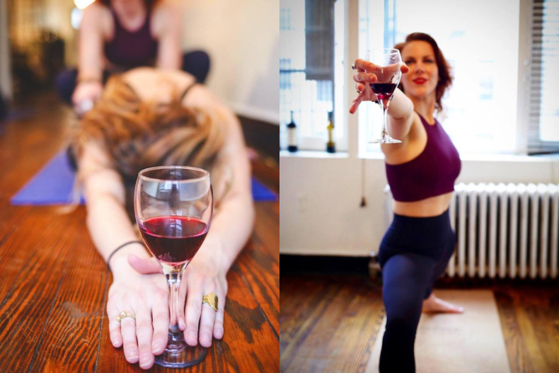 酒控福音！邊做瑜珈邊喝紅酒，健身舒展又能釋放壓力