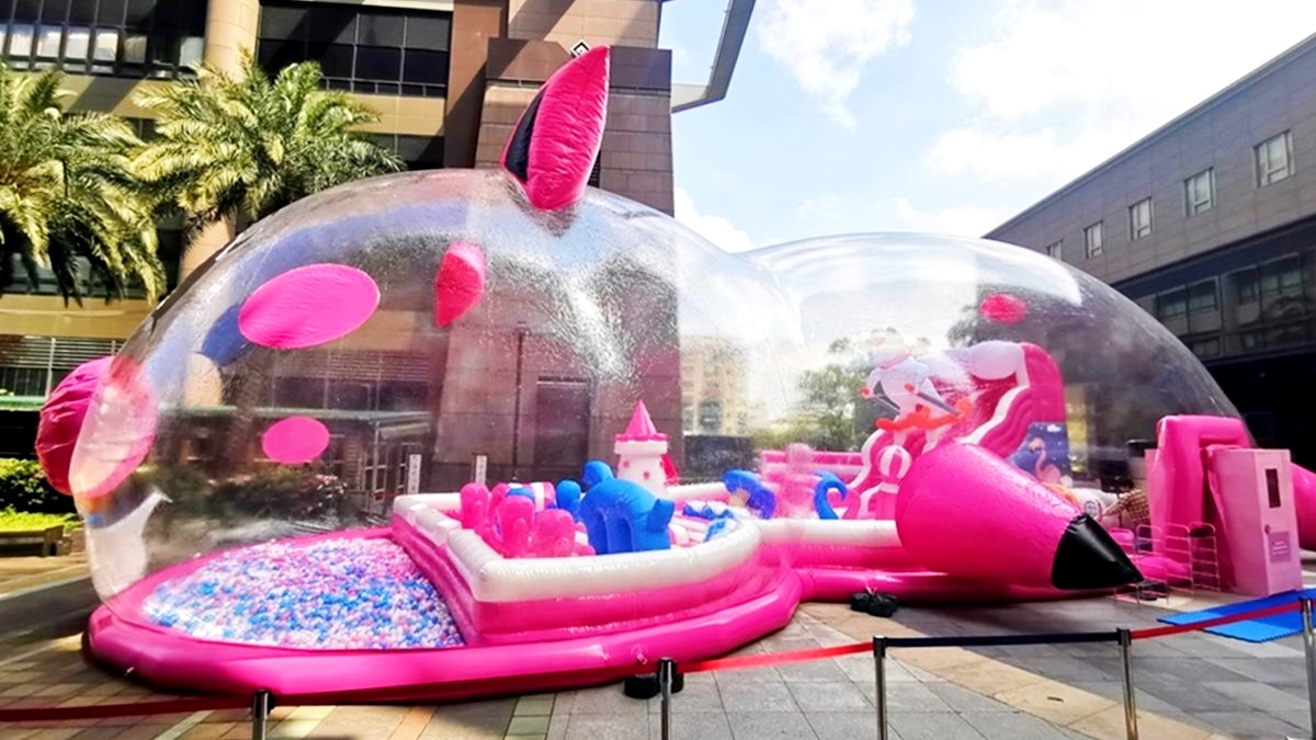 「豬頭」就是球池！台南超萌「透明粉紅豬樂園」　平日不限時任玩