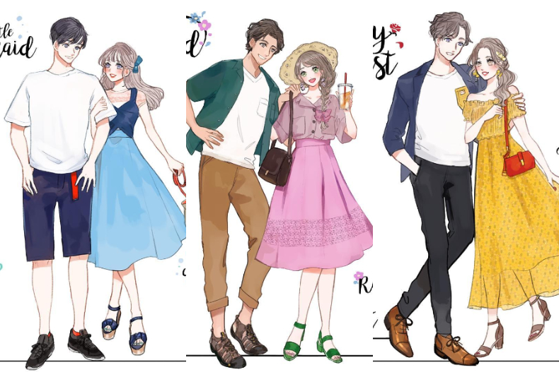 日本13組「迪士尼風插畫穿搭」網上瘋傳！日常情侶、閨密穿衣寶典都在這