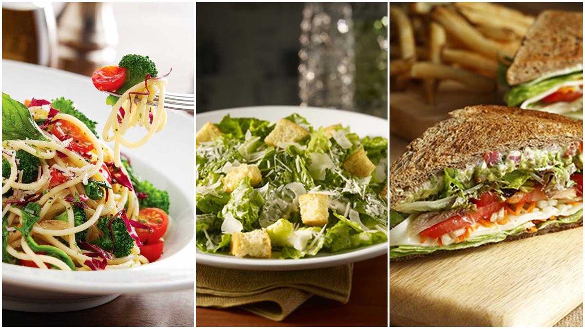 TGI FRIDAYS星期五餐廳蔬食系列有義大利麵、沙拉和三明治