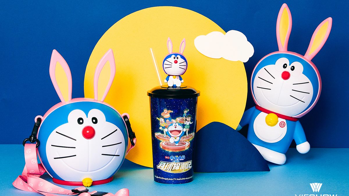 呼叫「哆啦A夢」迷！超萌月兔爆米花桶＋呆萌公仔飲料杯搶起來