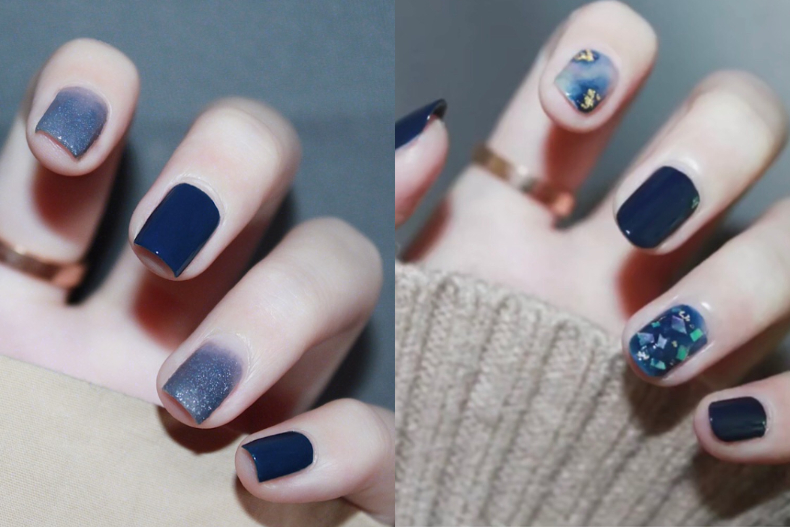 美到過份！一擦優雅又巨顯白的藏藍色指甲，今年秋冬選它就對了