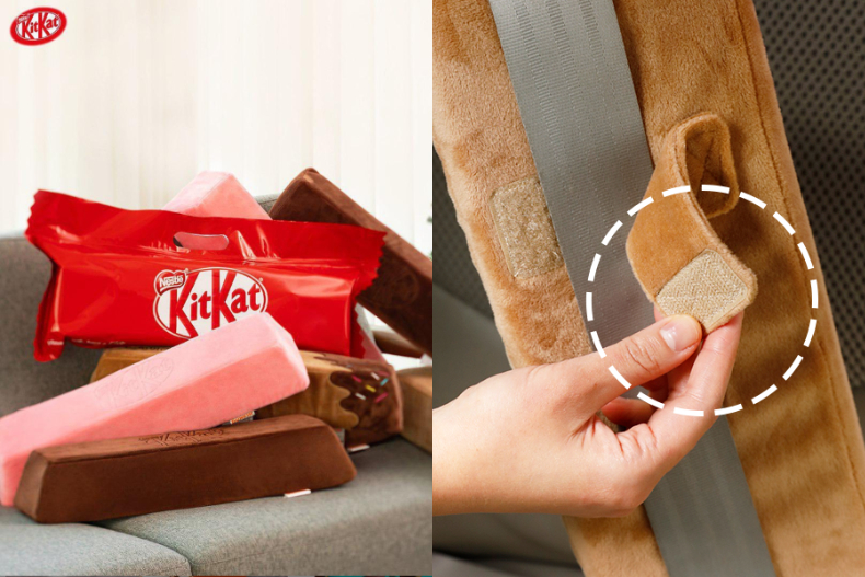 抱起來直接填滿胸口！kitkat巧克力放大變抱枕，連經典紅包裝都完美還原