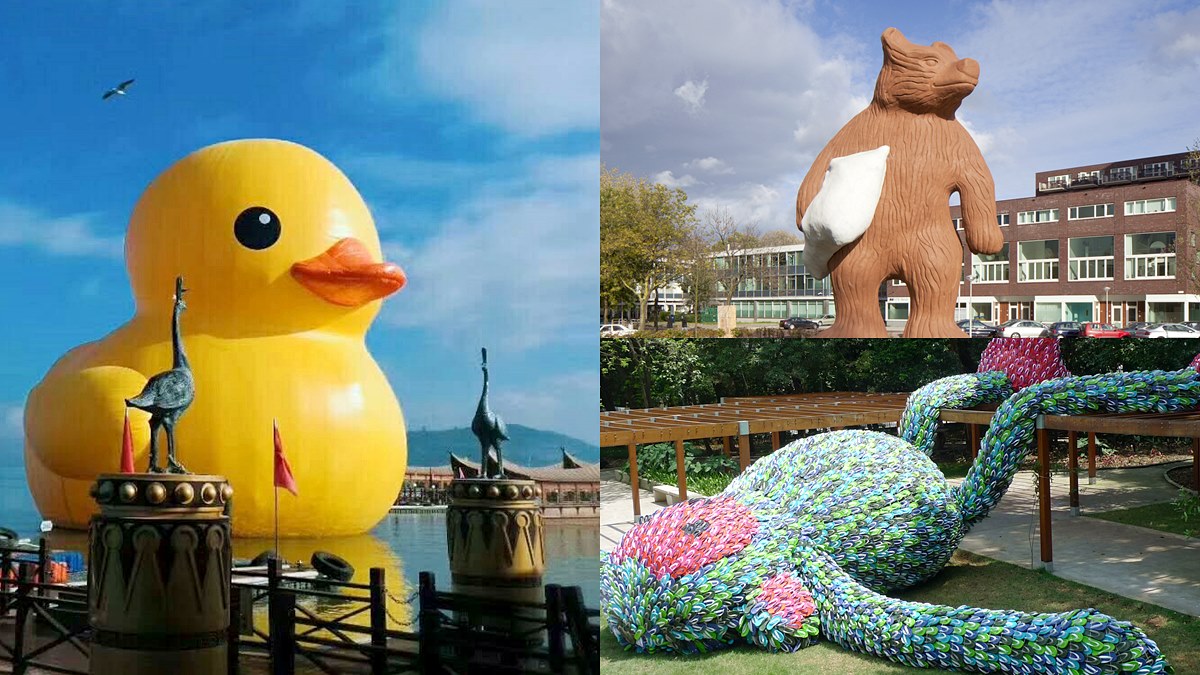 超夯「黃色小鴨」回來了！全球首場「氣墊展」11座超大型動物這裡拍
